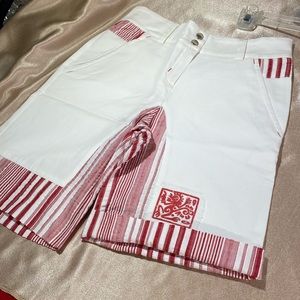 BLUE D’AZUR France shorts Bermuda white red